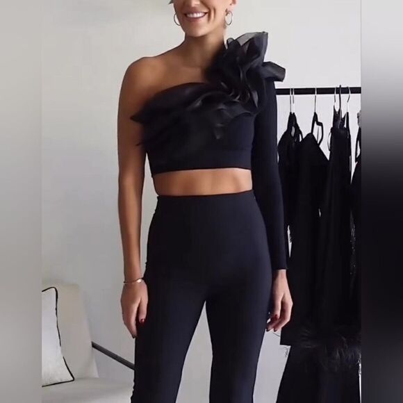 Zara Tops - Zara Black One-Shoulder Blouse